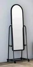 Full Length Dressing Mirror with Wheels and Shoe Rack - 2