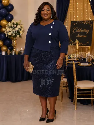 Elegant Navy Blue Dress by MO Apparel