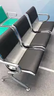 Hospital 3-Seat PU Leather Waiting Bench - 2