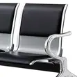 Hospital 3-Seat PU Leather Waiting Bench - 4