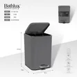 Bathlux 5L Rectangular Pedal Trash Can - 1
