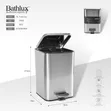 Bathlux 5L Rectangular Pedal Trash Can - 2