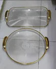 Multi-Purpose Acrylic Serving Trays with Gold Handles - 2