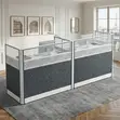 Two-User Blue Brown MDF Office Workstation - 4