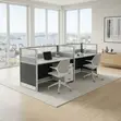 Two-User Blue Brown MDF Office Workstation - 5
