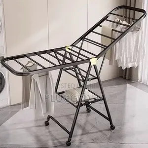 Movable Foldable Laundry Drying Rack with Wheels