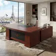 Mahogany 2000MM Executive CEO Office Desk - 2