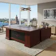 Mahogany 2000MM Executive CEO Office Desk - 4