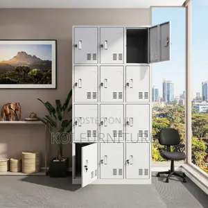 Stainless Steel Office Cabinet with 12 Lock Drawers