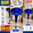 Blue Bar Stool with Swivel Seat and Adjustable Height - 2