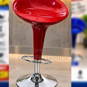 Red Bar Stool with Swivel Seat & Adjustable Height (Model 530)
