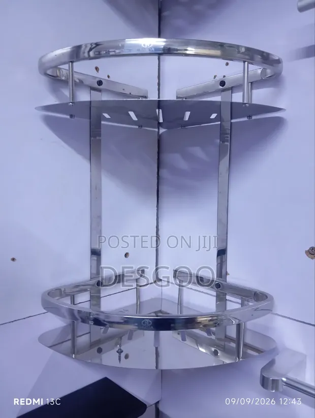 Brand New Double Corner Shelf - Silver - 1