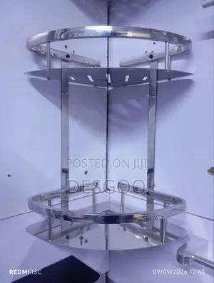 Brand New Double Corner Shelf - Silver