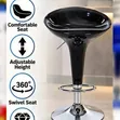 Black Bar Stool with Swivel Seat and Adjustable Height - 2