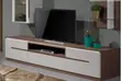 White Walnut TV Stand with Drawers - 2