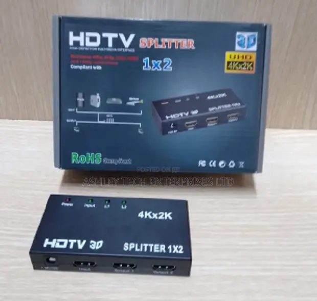 1x2 HDMI Video Splitter - 4K Brand New - 1