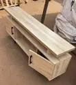 Light Oak TV Console with Cabinet and Open Shelf - 1