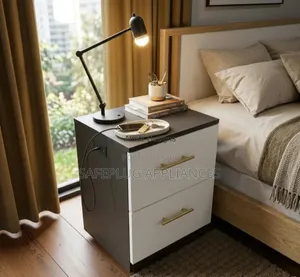Modern Bedroom Nightstand with 2 Spacious Drawers