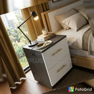 Bedside Table with 2 Drawers - Modern Nightstand
