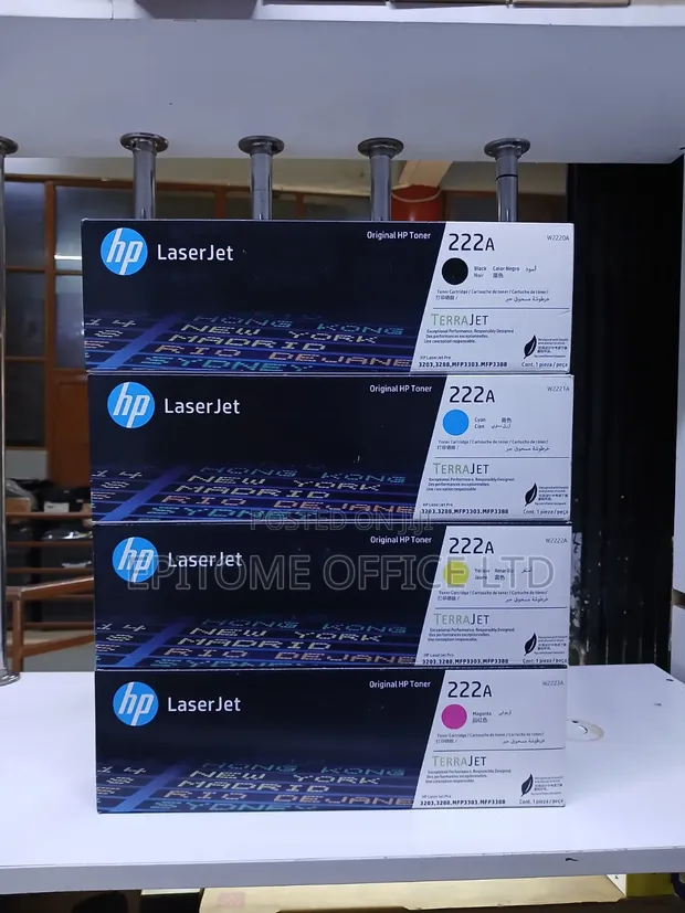 High-Yield HP 222A Toner Cartridge (Black, Cyan, Yellow, Magenta) - 1