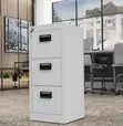 3-Drawer Office Storage Cabinet - White Steel - 1