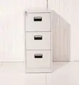 3-Drawer Office Storage Cabinet - White Steel - 2