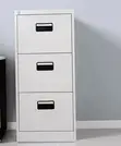 3-Drawer Office Storage Cabinet - White Steel - 3