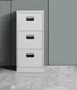 3-Drawer Office Storage Cabinet - White Steel - 4