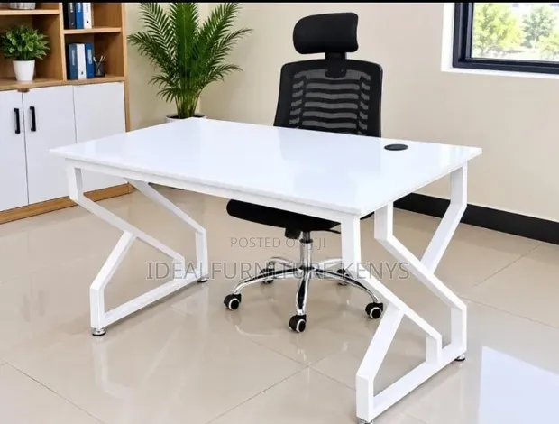 Boss Office Products Metal Desk with Headrest - 1