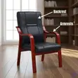 Executive Guest Chair with Wooden Armrests - 1