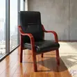 Executive Guest Chair with Wooden Armrests - 3