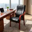 Executive Guest Chair with Wooden Armrests - 5