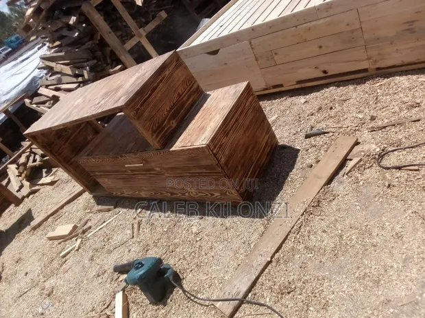 Rustic Pallet TV Stand with Drawer - 1