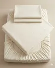 Blue & Cream Pure Cotton Fitted Bedsheet Set - 2