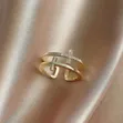 Unisex Stainless Steel Double Cross Ring - Silver - 4