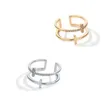 Unisex Stainless Steel Double Cross Ring - Silver - 5