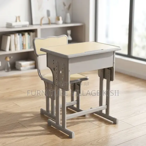 Adjustable Beige Kids Desk - 1