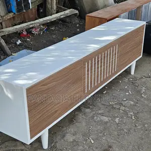 White Brown TV Console
