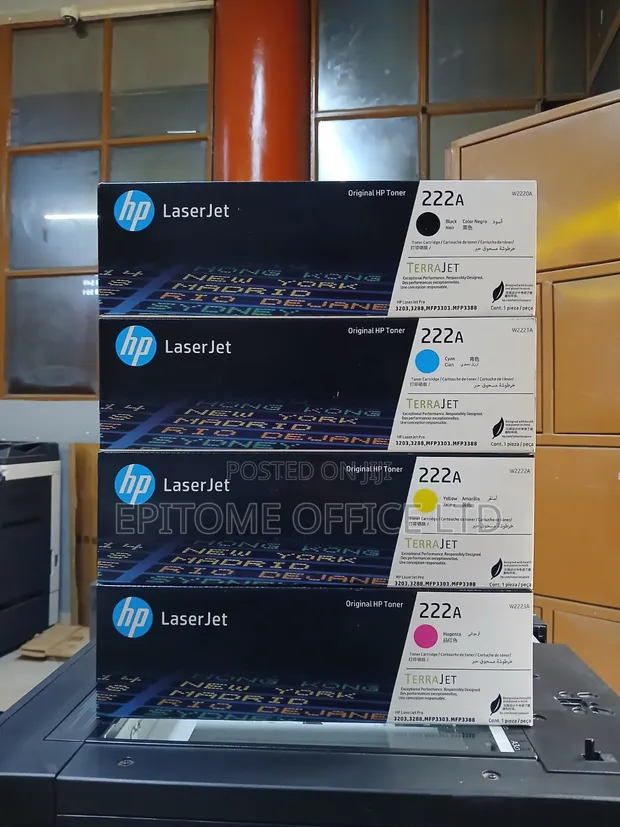 HP 222A Toner Cartridges (Rangi Nyeusi, Cyan, Njano, Magenta) - 1