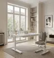 White Manual Adjustable Ergonomic Stand Desk - 2