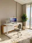 White Manual Adjustable Ergonomic Stand Desk - 3