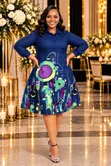 Elle Buttoned Turquoise Shirt Dress - 2
