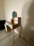Brown Dressing Vanity Set with Light - 2