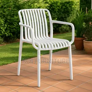 White Ergonomic Stackable Dining Chairs
