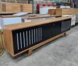 Natural-Finish Wood Black TV Console - 1