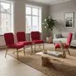 Armless Fabric Office/Church Stackable Chairs - Red - 4