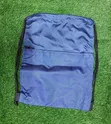 Blue Drawstring Bag with Outer Zip Pocket - 2
