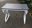 Modern Office Computer Desk with Cable Management - White/Black - 4