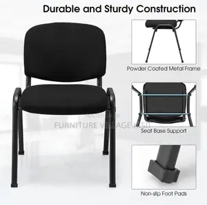 Black Stackable Fabric Office Chair