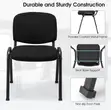Black Stackable Fabric Office Chair - 1